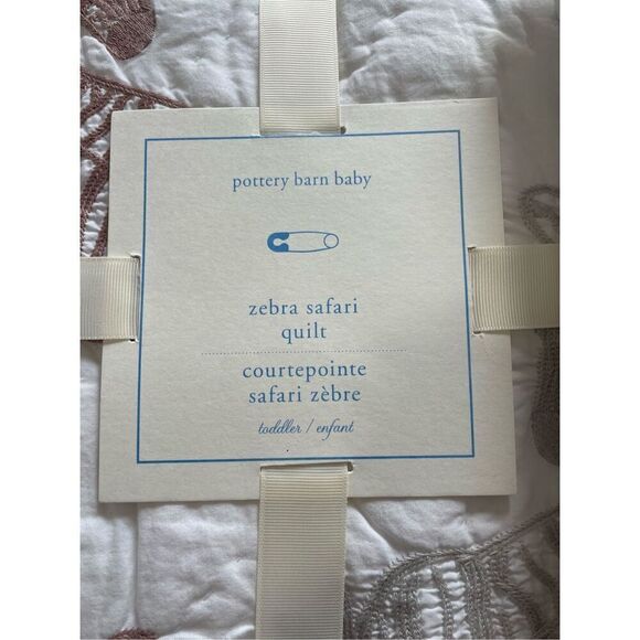 NWT Pottery Barn Kids Zebra Safari Quilt and Crib Skirt - Picture 6 of 9